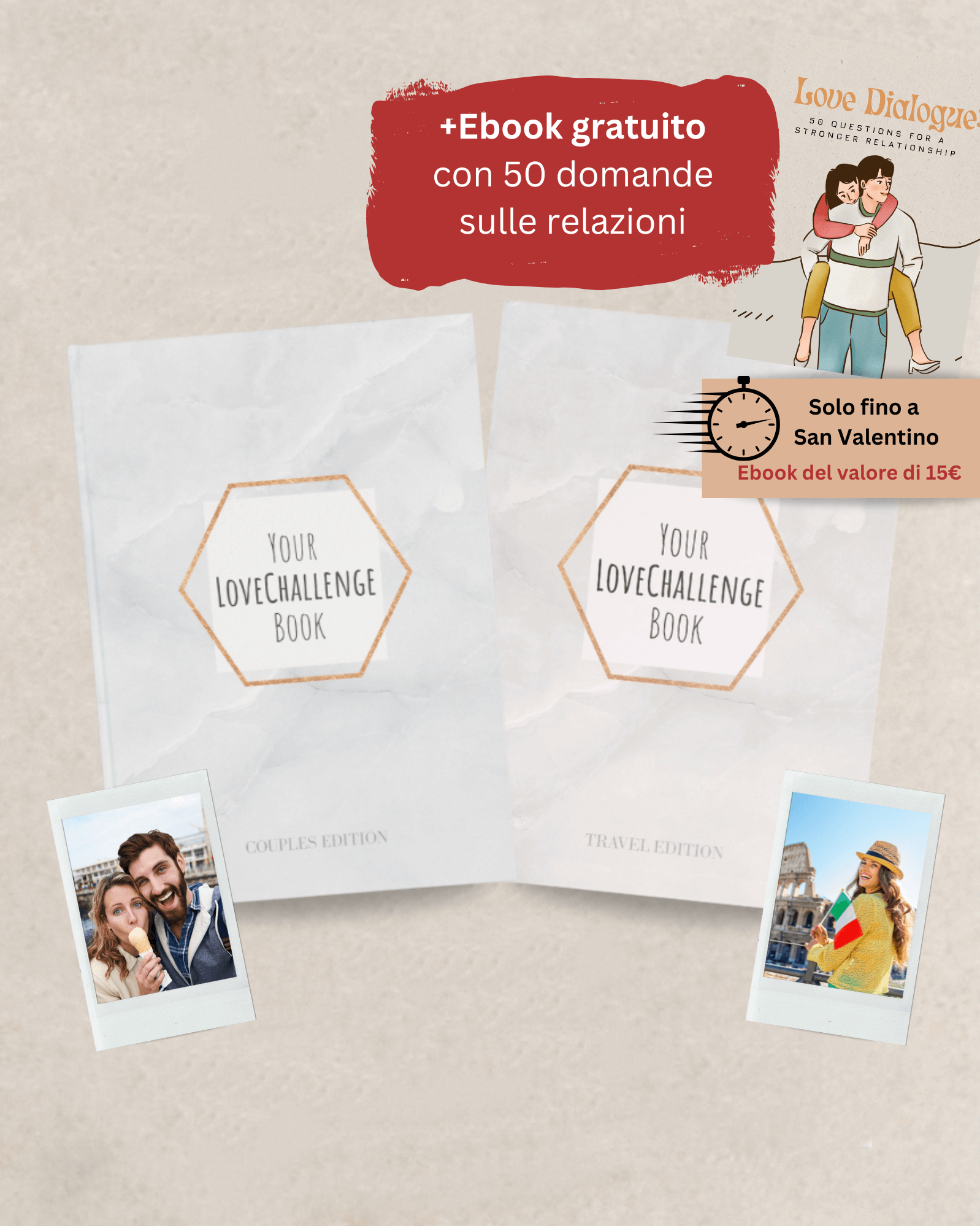 Pacchetto di coppia - (Edizione Coppie + Viaggio + E-Book gratuito con 50 domande per il tuo partner)