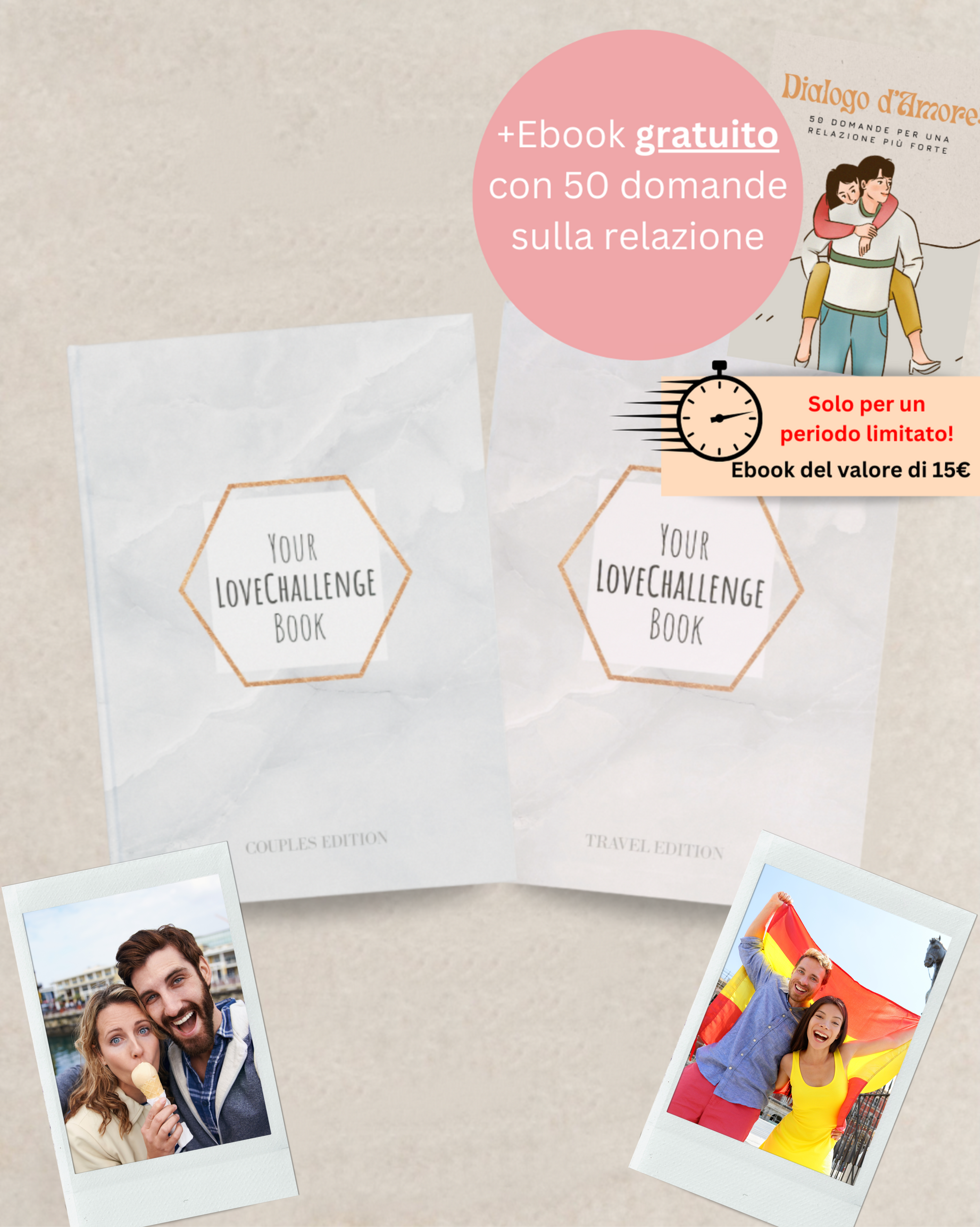 Pacchetto di coppia - (Edizione Coppie + Viaggio + E-Book gratuito con 50 domande per il tuo partner)